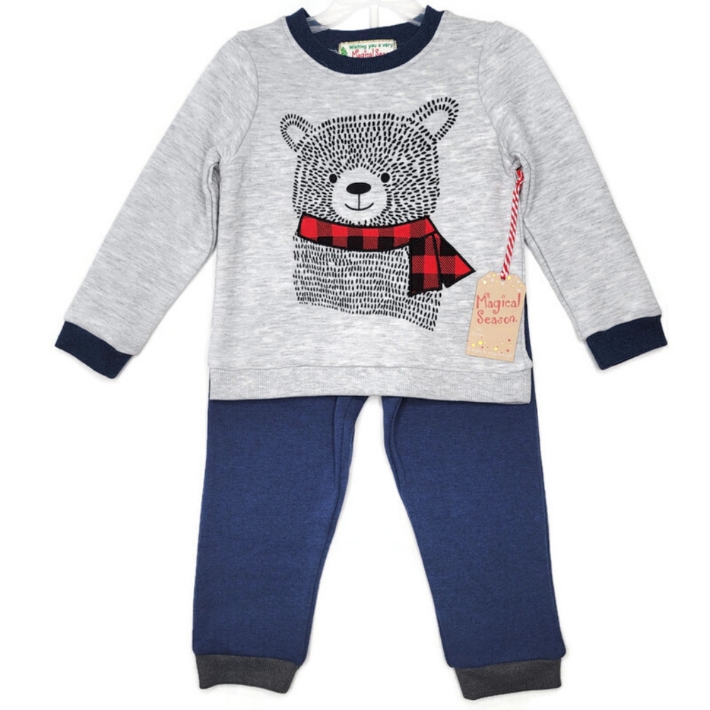 Magical season NWT winter cold weather bear sweater / pants set. 12-18 months